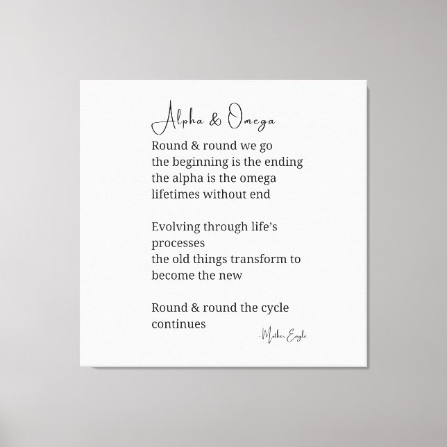 alfa- och omega-dikt poetry canvas art wall dedeco (Framsida)