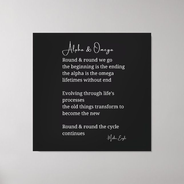 Alfa och omega dikt poetry canvas art wall dekoder (Framsida)