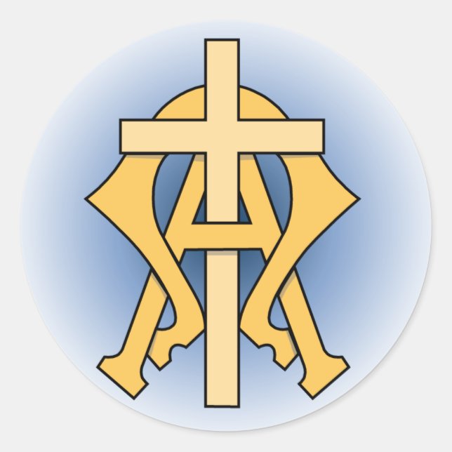 Alfa och Omega Runt Klistermärke (Framsida)