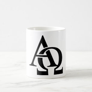 Alfa- och Omega-symboler  Grekiska Alfabet Brev Kaffemugg