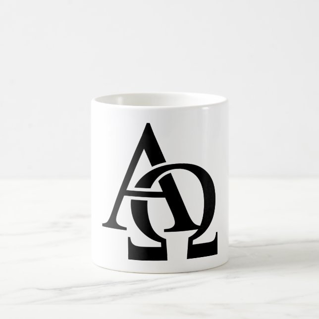 Alfa- och Omega-symboler | Grekiska Alphabet Brev Kaffemugg (Center)