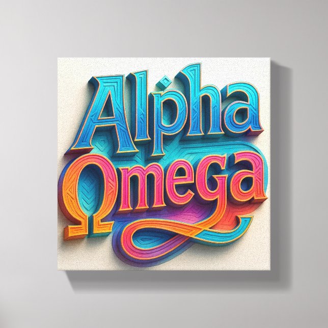 Alfa- och Omega Wall Art Ai-design Canvastryck (Framsida)