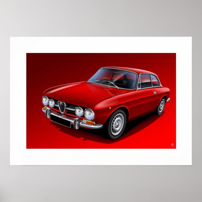 Alfa Romeo 1750 GTV Poster illustration (Framsidan)