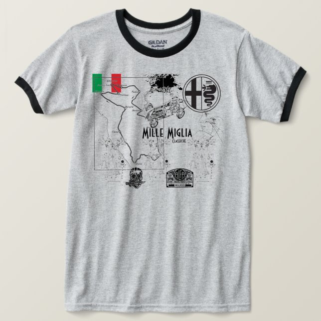 Alfa Romeo Mille Miglia tävling T-shirt (Design framsida)