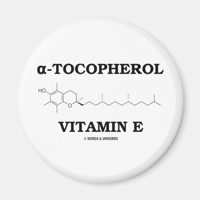 alfa-tokoferol-vitamin E (kemisk molekyl) Magnet (Framsidan)