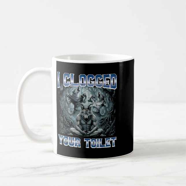Alfa Varg Iggad Toalett Roligt Meme Cringe Män Kaffemugg (Vänster)