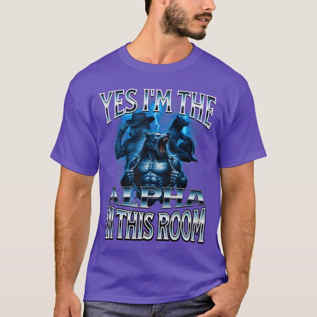 Alfa Varg Meme Beta Manlig Roligt Pinsamt Kram T Shirt (Framsida)