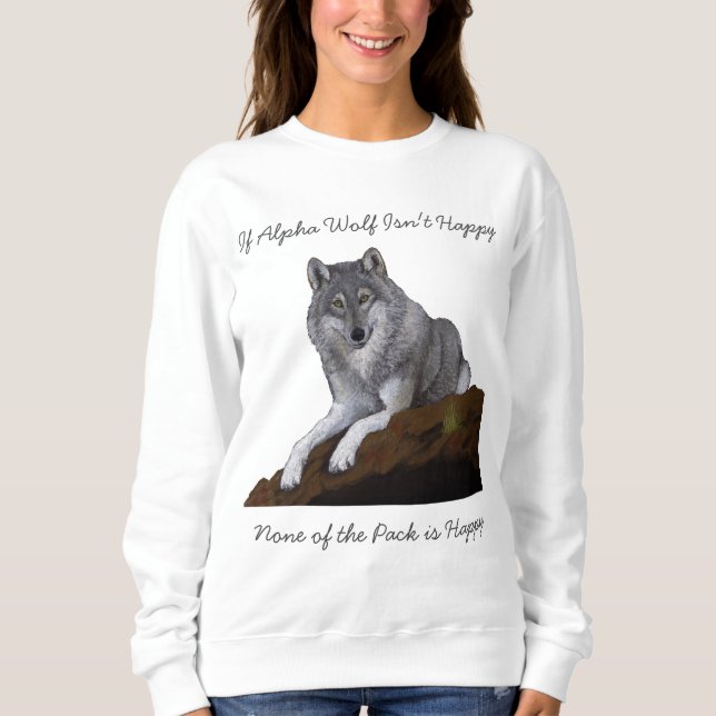 Alfa-Vargen är inte Lycklig T Shirt (Framsida)