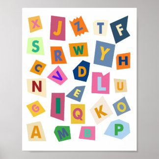 Alfabeetväggskonst för ditt eller dina nyckelrums  poster