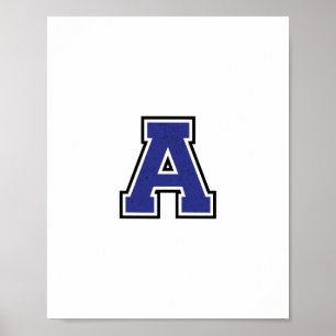 Alfabet A i Blå Färg Poster