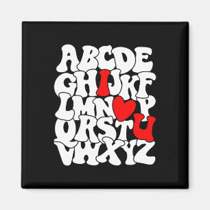 Alfabet Abc Jag Älskar Dig T Shirt Alla Hjärtans D Magnet