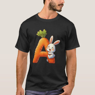 Alfabet ägg Påsk ABCs Morot Bokstav A för barn T Shirt