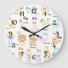 Alfabet Animal ABC Cute animals Stor Klocka