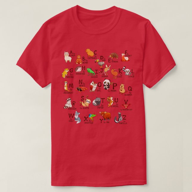 Alfabet Animals T Shirt (Design framsida)
