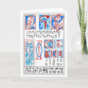 Alfabet Art nouveau Stil, Mucha Kort