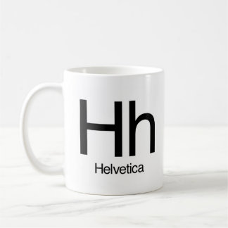Alfabet av den Helvetica typografimuggen - Kaffemugg