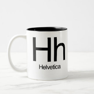 Alfabet av den Helvetica typografimuggen - Två-Tonad Mugg