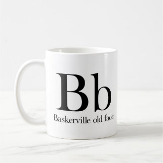 Alfabet av typografimuggen - Baskerville gammalt Kaffemugg