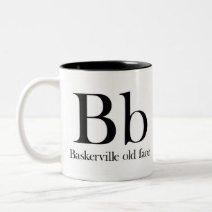 Alfabet av typografimuggen - Baskerville gammalt Två-Tonad Mugg