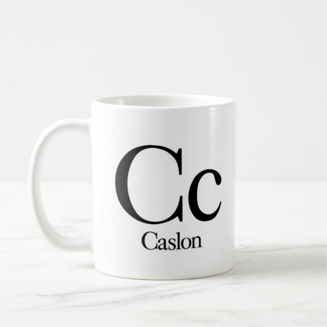 Alfabet av typografimuggen - Caslon Kaffemugg (Vänster)