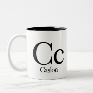 Alfabet av typografimuggen - Caslon Två-Tonad Mugg
