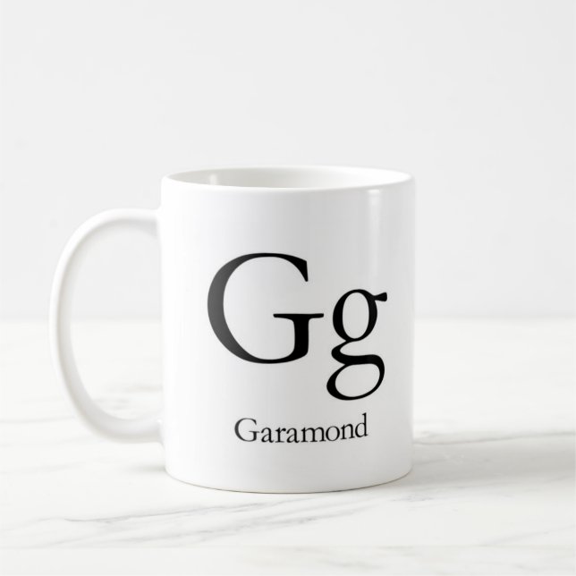 Alfabet av typografimuggen - Garamond Kaffemugg (Vänster)