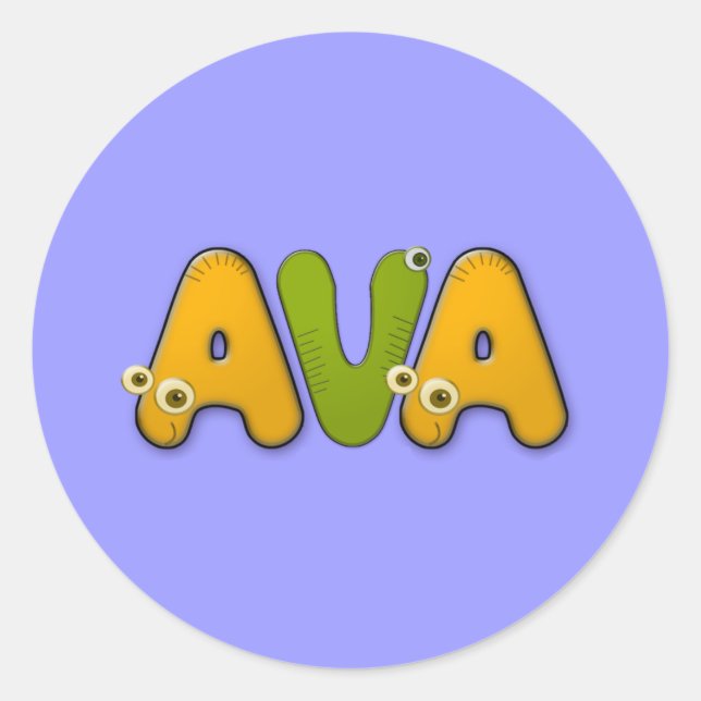 alfabet Ava Runt Klistermärke (Framsida)