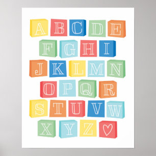Alfabet blockerar barnens moderna konst poster