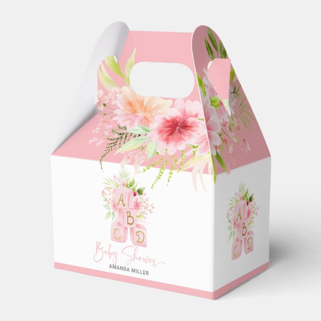 Alfabet Blocks för Rosa av babyutställningar Presentaskar (Framsidan Sidan)