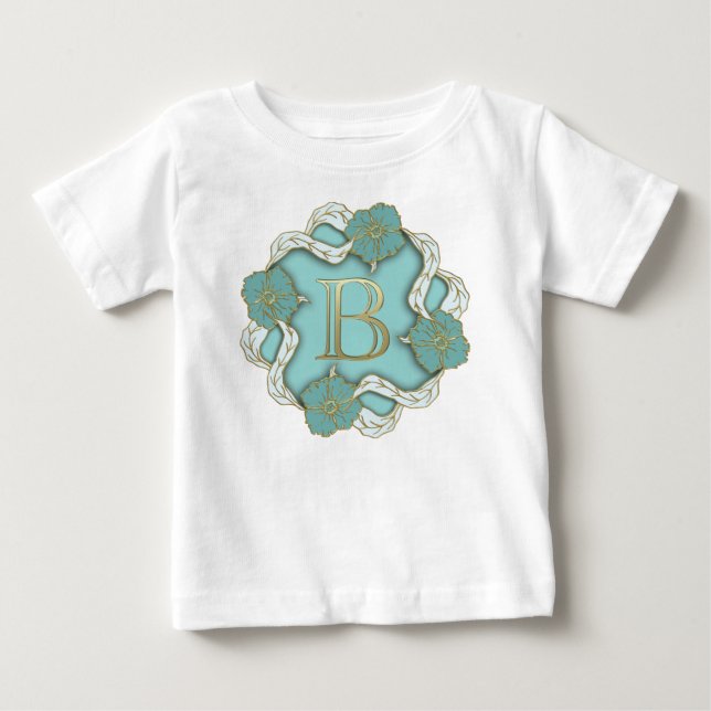 Alfabet Bokstav Initial T Shirt (Framsida)