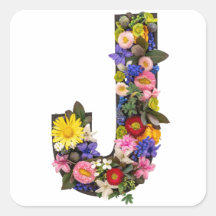 Alfabet bokstäver blommor