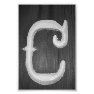 Alfabet Brev fotografi C6 Black and White 4x6