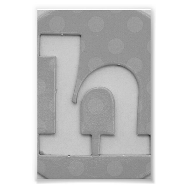 Alfabet Brev Fotografi H5 Black and White 4x6 (Framsidan)