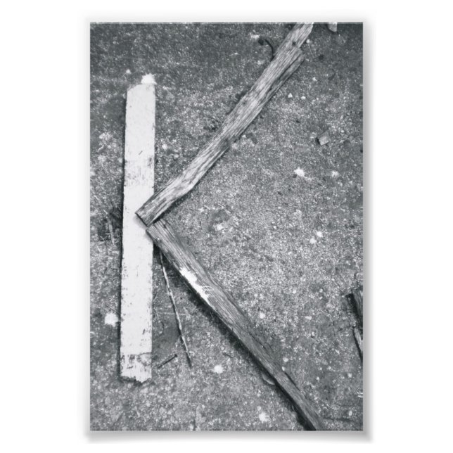 Alfabet Brev-fotografi K4 Black and White 4x6 Fototryck (Framsidan)