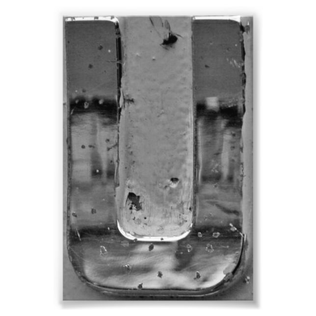 Alfabet Brev Fotografi U3 Black and White 4x6 (Framsidan)