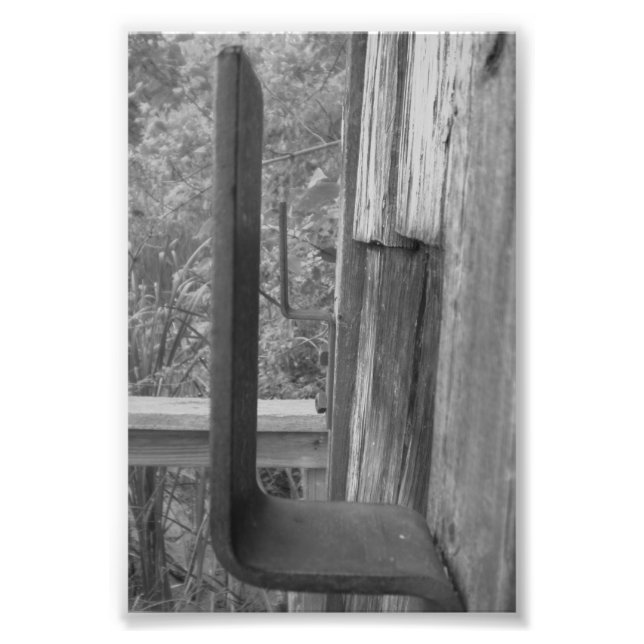 Alfabet Brev Photography L6 Black and White 4x6 Fototryck (Framsidan)