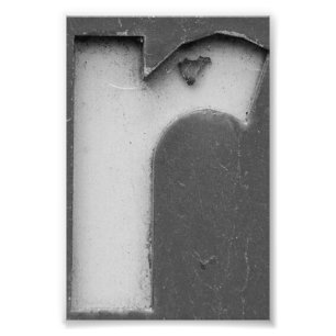 Alfabet Brev Photography R8 Black and White 4x6 Fototryck