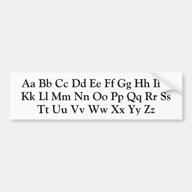 Alfabet Brev - versaler och gemener ABC Bildekal (Framsidan)