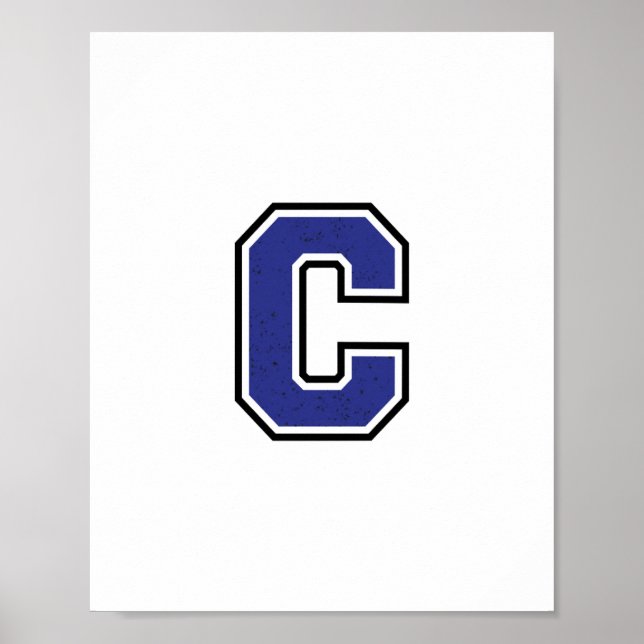 Alfabet C i Blå Färg Poster (Framsidan)