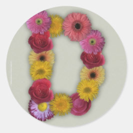 Alfabet D i Blommor Runt Klistermärke