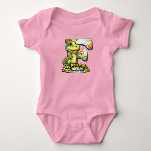 🦖💖 Alfabet Dino “F” Babystrampers Onesie 👶✨ T Shirt