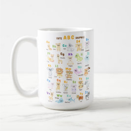 Alfabet Djur ABC Söta djur Kaffemugg