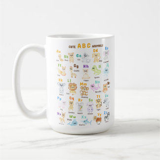 Alfabet Djur ABC Söta djur Kaffemugg