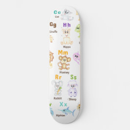 Alfabet Djur ABC Söta djur Mini Skateboard Bräda 18,5 Cm