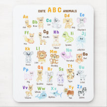 Alfabet Djur ABC Söta djur