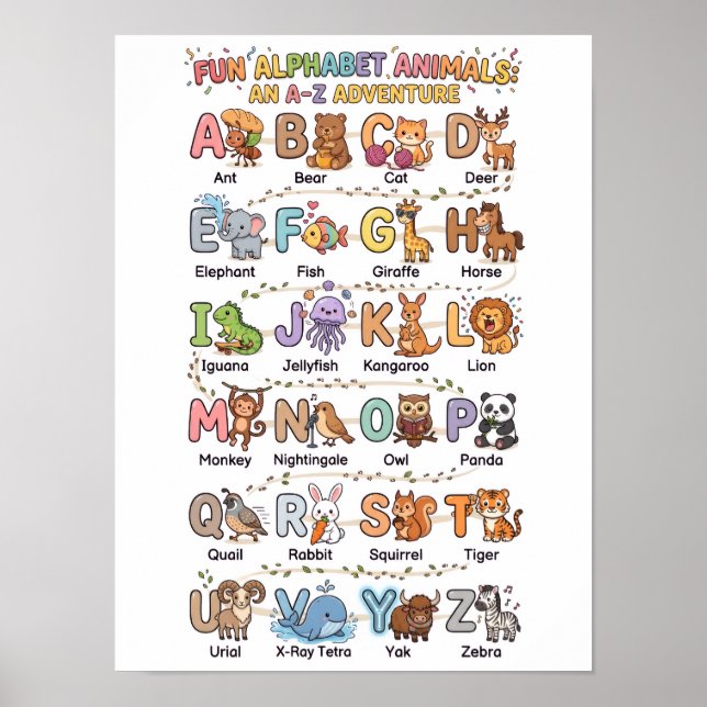 Alfabet djur poster (Framsidan)