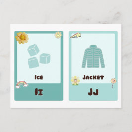 Alfabet Flashkort ,ABC Utbildningskort I,H,K,L Vykort