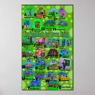 Alfabet för Grönt Living Poster