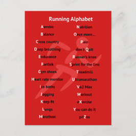 Alfabet för springer röd vykort