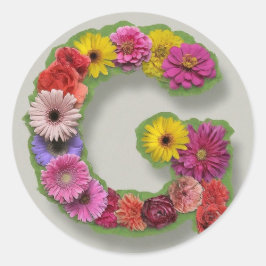 Alfabet G i Blommor Runt Klistermärke
